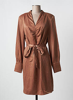 Robe mi-longue manches longues manches longues marron CREAM femme