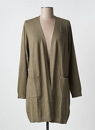 Gilet manches longues stretch vert CREAM femme