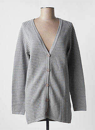 Gilet manches longues stretch gris ICHI femme