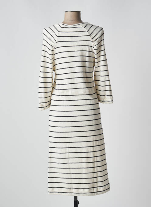 Robe mi-longue beige CREAM pour femme