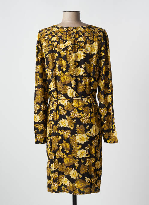 Robe mi-longue jaune ICHI pour femme