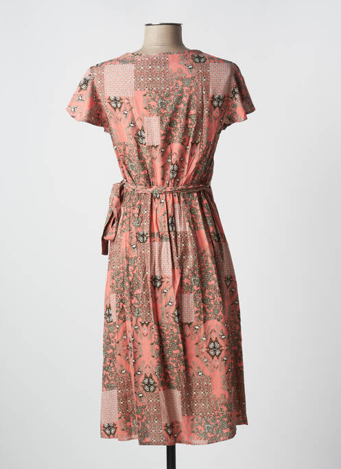 Robe mi-longue orange CREAM pour femme