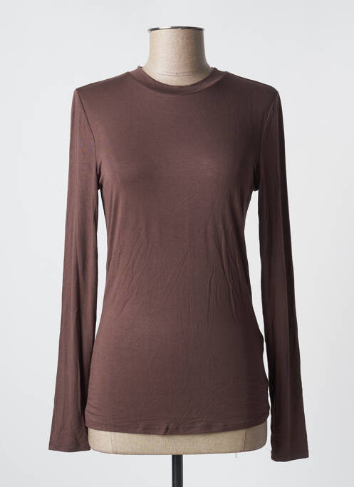 Top marron ICHI pour femme