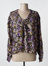 Blouse imprimé fleurs manches longues noir CREAM femme