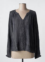 Chemisier tissage crêpe manches longues gris CREAM femme