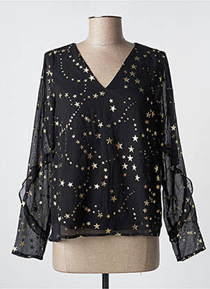 Blouse légère et transparente manches longues noir VERO MODA femme