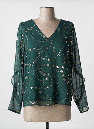 Blouse imprimé fantaisie manches longues vert VERO MODA femme