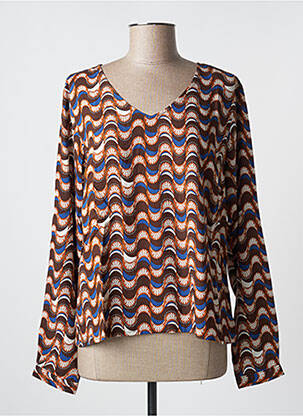 Blouse imprimé fantaisie manches longues marron CREAM femme