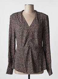 Blouse imprimé fleurs manches longues noir CREAM femme