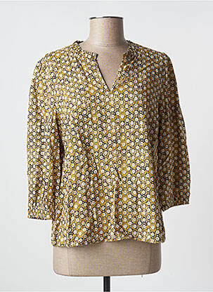 Blouse imprimé fantaisie manches 3/4 jaune CREAM femme