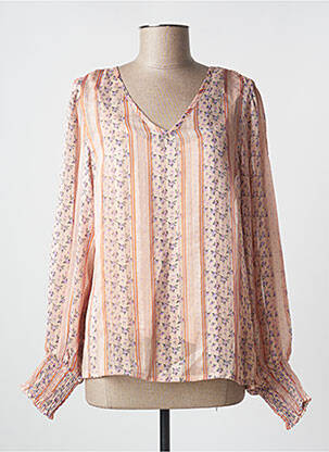 Blouse légère et transparente manches longues rose CREAM femme