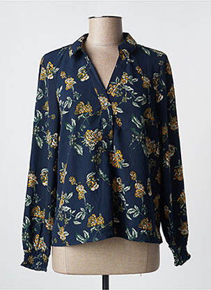 Blouse imprimé fleurs manches longues bleu VERO MODA femme