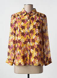 Chemisier imprimé fleurs manches longues jaune VERO MODA femme