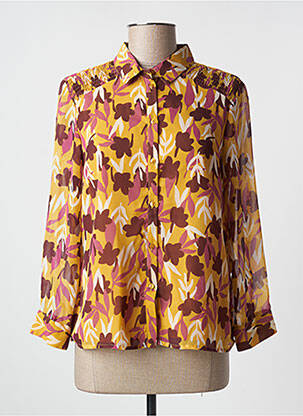 Chemisier imprimé fleurs manches longues jaune VERO MODA femme