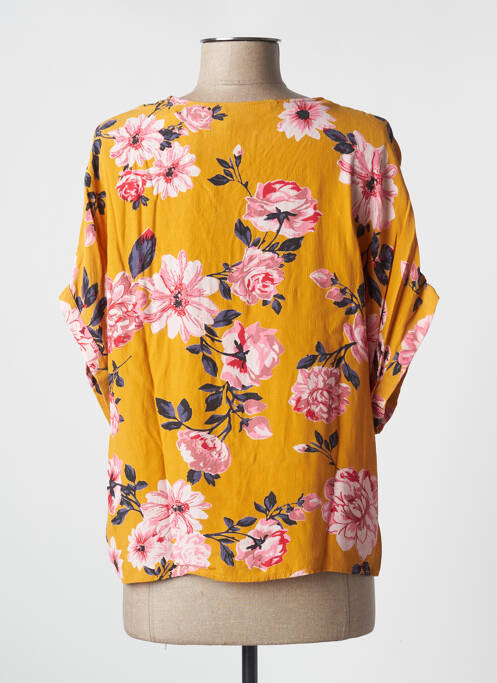 Blouse imprimé fleurs manches courtes jaune VERO MODA femme