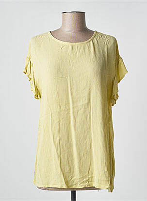 Top coupe fluide manches courtes jaune ICHI femme