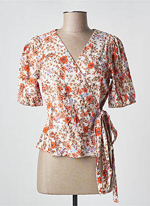 Blouse imprimé fleurs manches courtes orange CREAM femme