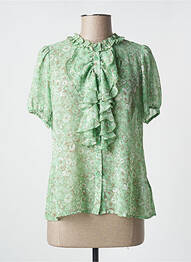 Chemisier manches courtes manches courtes vert CREAM femme
