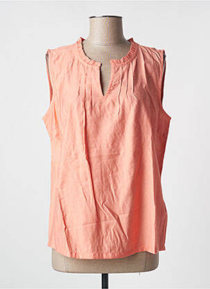 Blouse tissage crêpe sans manche orange CREAM femme