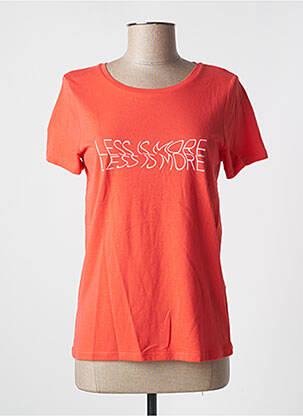 T-shirt sérigraphie floquée manches courtes orange ICHI femme