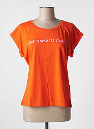 T-shirt sérigraphie manches courtes orange CREAM femme