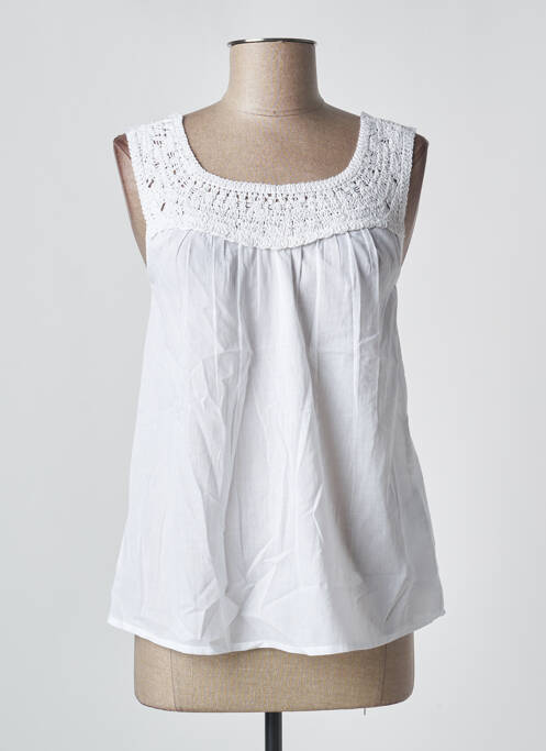 Top coupe fluide fines bretelles blanc CREAM femme