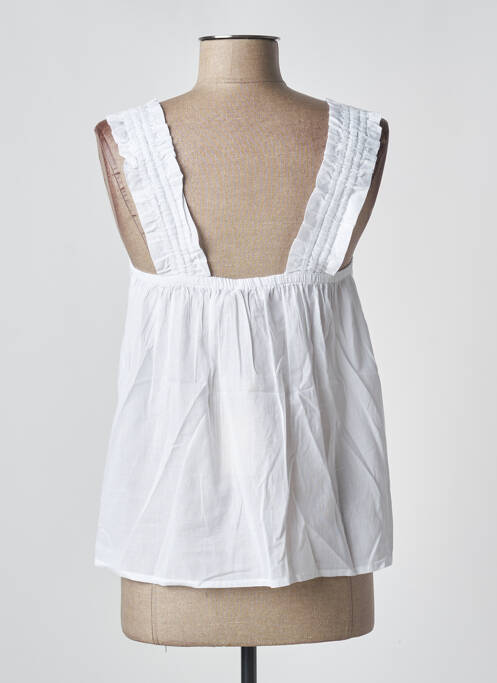 Top coupe fluide fines bretelles blanc CREAM femme