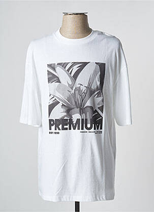 T-shirt coupe cintrée manches courtes blanc JACK & JONES homme