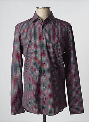 Chemise manches longues imprimé fantaisie rouge SEIDEN STICKER homme