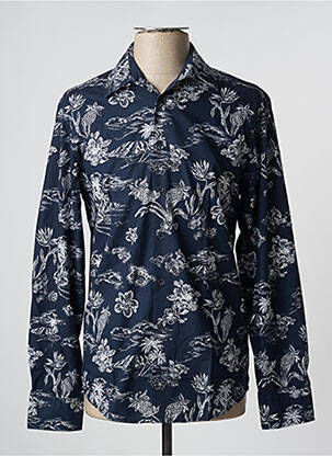 Chemise manches longues imprimé fantaisie bleu SEIDEN STICKER homme