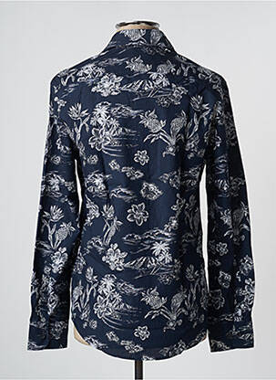 Chemise manches longues manches longues bleu SEIDEN STICKER homme