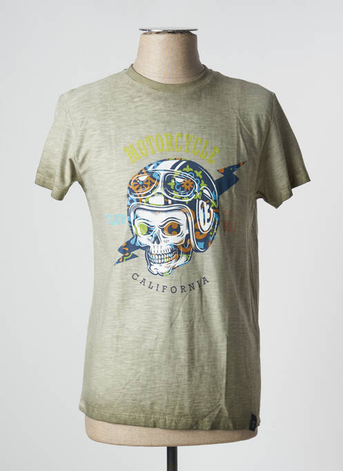T-shirt coupe cintrée manches courtes vert RECYCLED ART WORLD homme