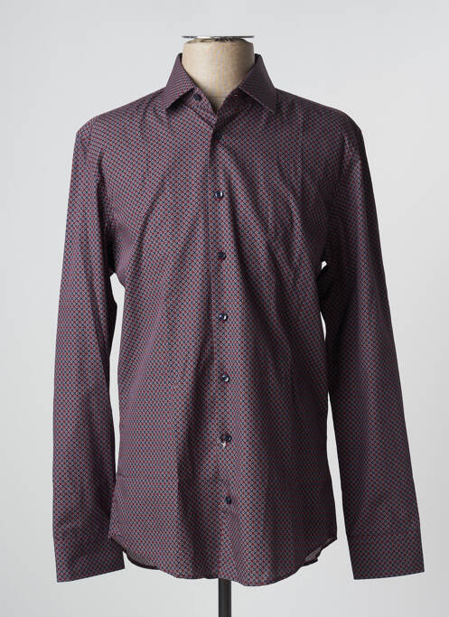 Chemise manches longues imprimé fantaisie rouge SEIDEN STICKER homme