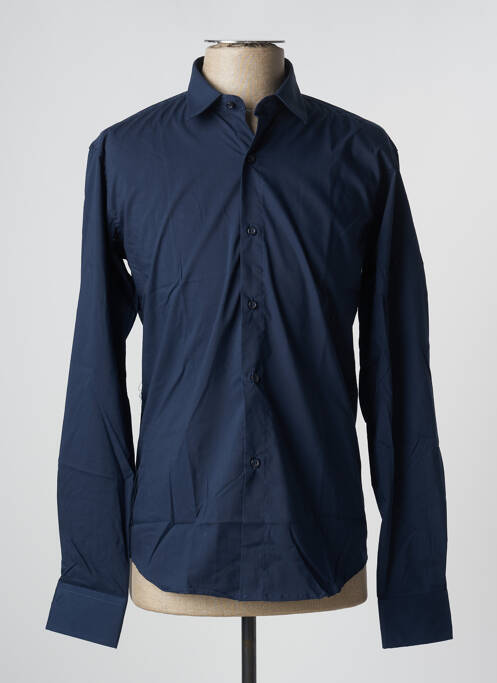 Chemise manches longues bleu GILGAVIN pour homme