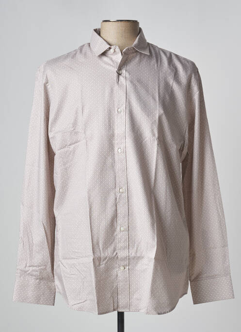 Chemise manches longues beige JACK & JONES pour homme