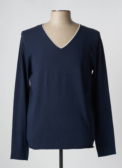 Pull col v manches longues bleu GAUDI homme