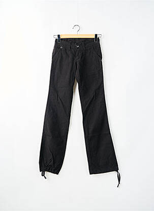 Pantalon droit fermeture zippée sous rabat boutonné taille normale noir NAVY LOÏS femme