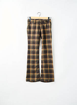 Pantalon droit fermeture zippée sous rabat boutonné taille normale marron FREEMAN T.PORTER femme