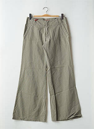 Pantalon large fermeture zippée sous rabat boutonné taille normale vert MISS SIXTY femme