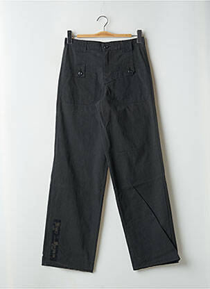 Pantalon droit tissage popeline taille normale noir RWD femme
