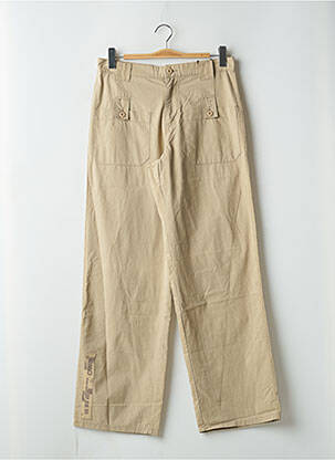 Pantalon droit tissage popeline taille normale beige RWD femme