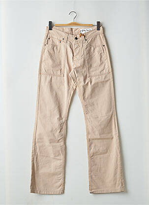 Pantalon droit fermeture zippée sous rabat boutonné taille normale beige TEDDY SMITH femme