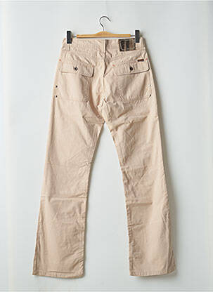 Pantalon droit fermeture zippée sous rabat boutonné taille normale beige TEDDY SMITH femme
