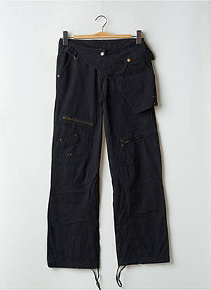 Pantalon cargo coupe droite taille normale noir TWO ANGLE femme