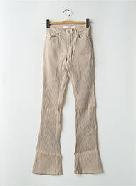 Pantalon flare stretch taille haute beige SCHOOL RAG femme