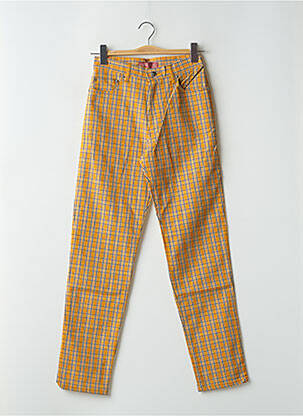 Pantalon slim stretch taille haute jaune BONAVENTURE femme