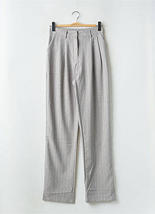 Pantalon droit stretch taille haute gris LOAVIES femme
