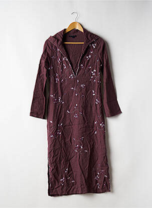 Robe mi-longue manches longues manches longues violet ANTIK BATIK femme