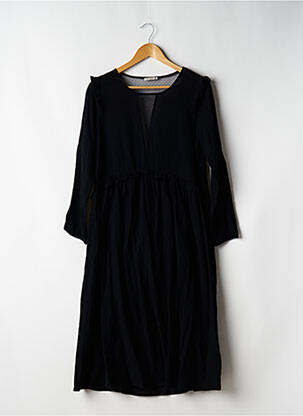 Robe mi-longue manches longues manches longues noir KILIBBI femme