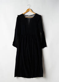 Robe mi-longue manches longues manches longues noir KILIBBI femme